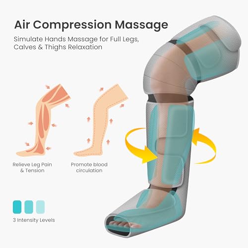 Snailax Leg Massager with Heat, Compression, Knee Massager with 3 Modes & 3 Intensities, 4D Kneading Calf Massage Machine for Most Size, Gifts for Men Women - Like New