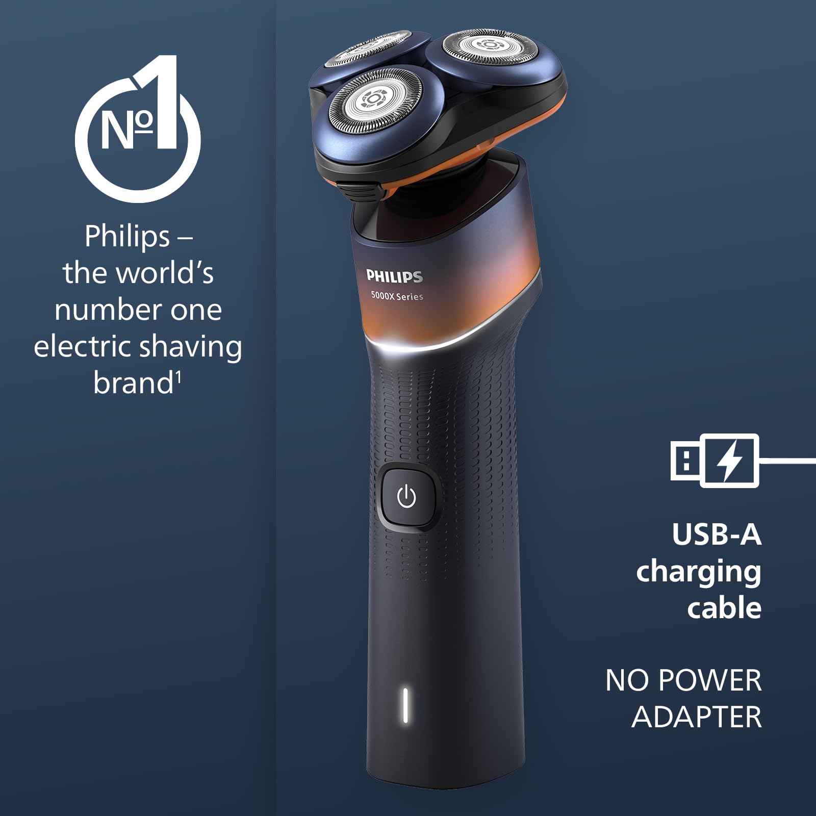 Philips Shaver 5000X Series, Wet and Dry Electric Shaver, Skin Protect Technology, 360 Flexing Head, 1 h Charging/5 min. Quick Charge, P-Cap, Orange, Model X5012/00 - Damaged Box
