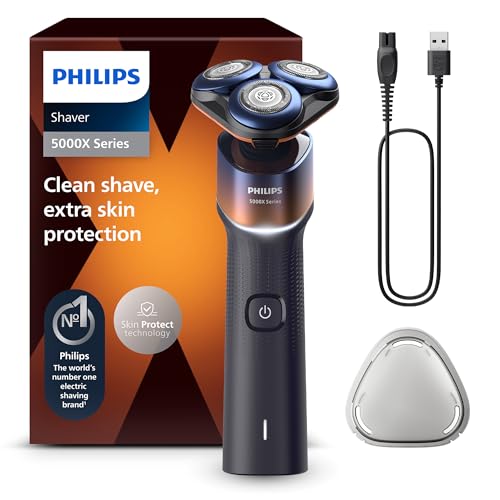 Philips Shaver 5000X Series, Wet and Dry Electric Shaver, Skin Protect Technology, 360 Flexing Head, 1 h Charging/5 min. Quick Charge, P-Cap, Orange, Model X5012/00 - Damaged Box