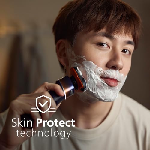 Philips Shaver 5000X Series, Wet and Dry Electric Shaver, Skin Protect Technology, 360 Flexing Head, 1 h Charging/5 min. Quick Charge, P-Cap, Orange, Model X5012/00 - Damaged Box