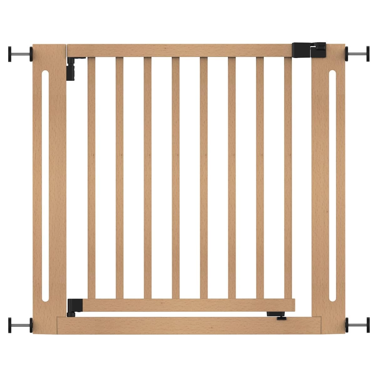 Safetots Wooden Elegance Baby Gate - Natural, Pressure Fit, 87-95cm - Child Safety Barrier - Very Good