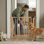 Safetots Wooden Elegance Baby Gate - Natural, Pressure Fit, 87-95cm - Child Safety Barrier - Very Good