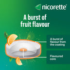 Nicorette Fruit 2mg Lozenge 160 Pieces - Stop Smoking & Vaping Aid - Dual-Layer Fruity Flavour Nicotine Lozenges - Damaged Box - BBE 02/2029