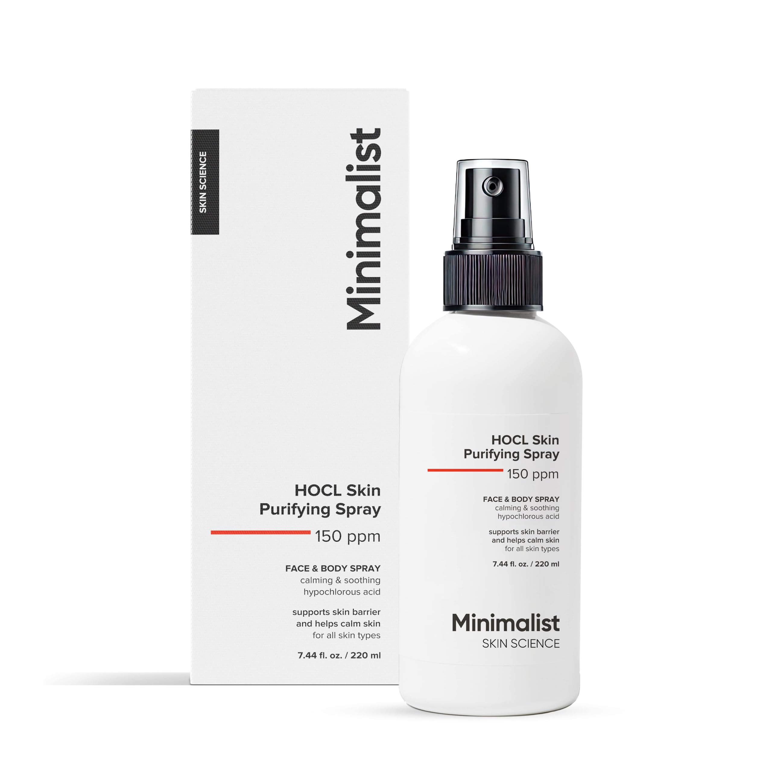 Minimalist Hypochlorous Acid Spray - Acne, Eczema & Redness Relief HOCL Skin Purifier 200ml - New