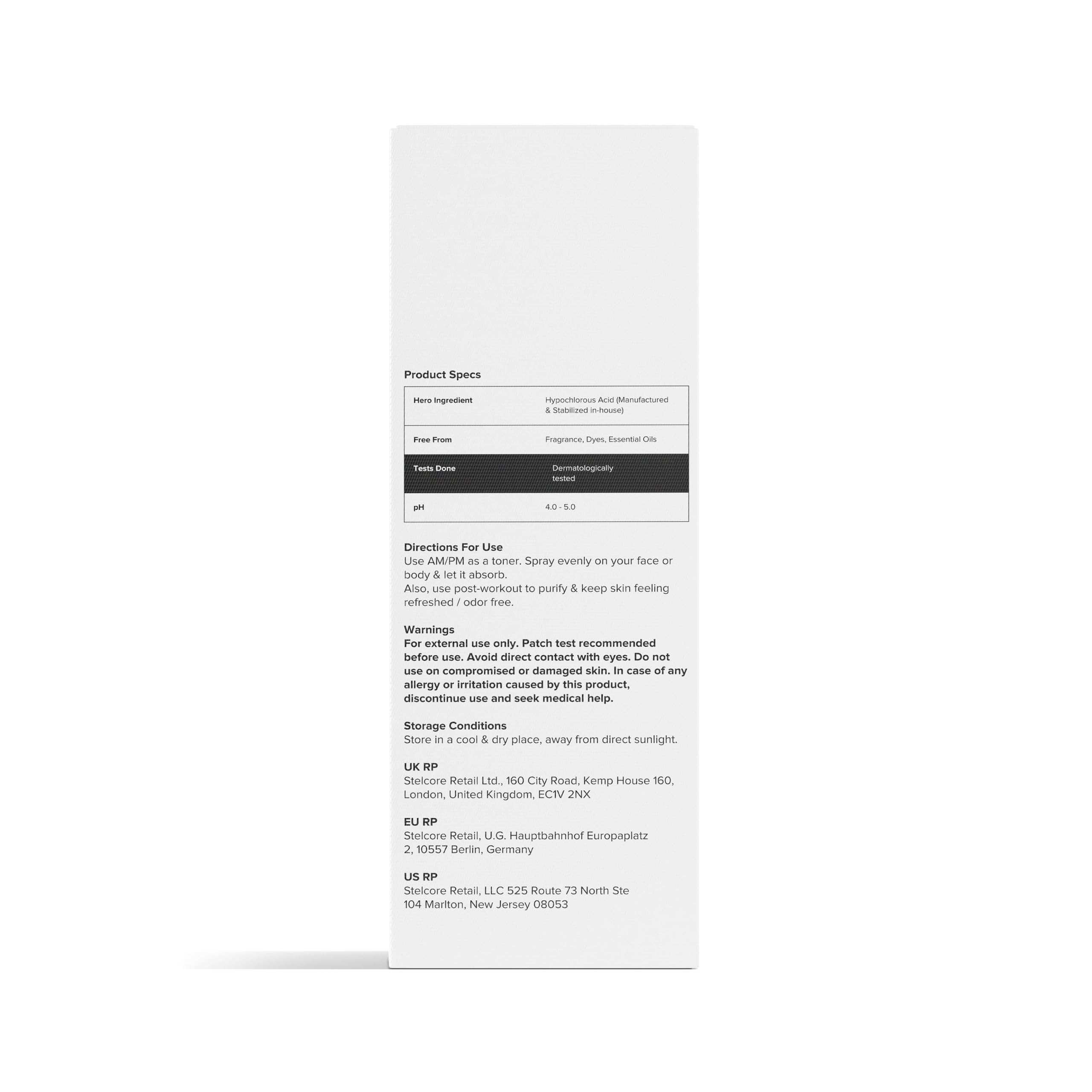 Minimalist Hypochlorous Acid Spray - Acne, Eczema & Redness Relief HOCL Skin Purifier 200ml - New