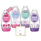 Nuage Talc Free Body Powder 250g x 4 Pack - Lavender, Rose, Water Lily, Cherry Blossom - Moisture Absorbing for Men & Women - New