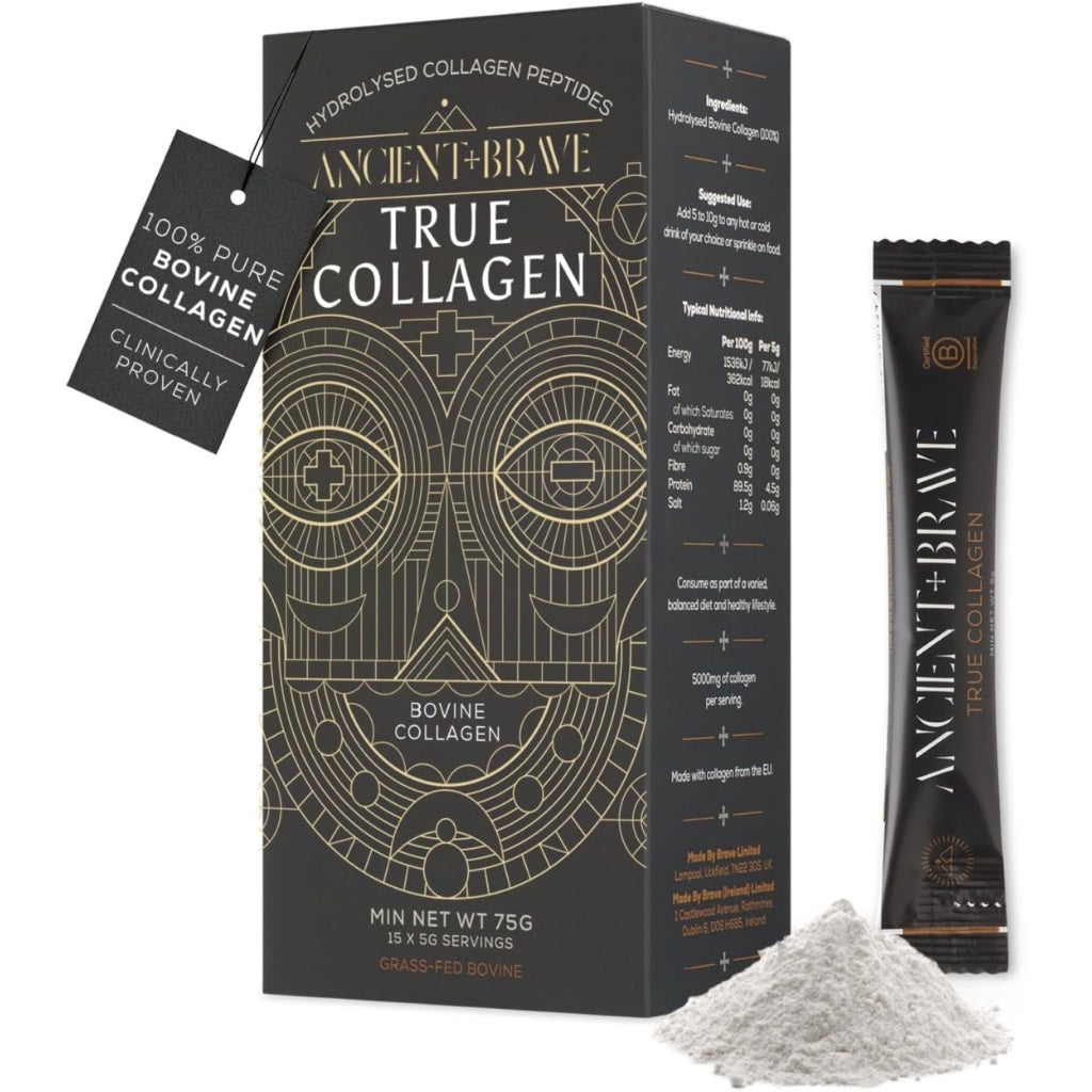 Ancient + Brave True Collagen Powder 15 x 5g | Bovine Collagen - Damaged Box - BBE 11/2027