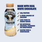 Shaken Udder White Chocolate Protein Milkshake - 8 x 330ml - High Protein, Calcium, Gluten-Free Drink - Damaged Box - BBE 02/2027