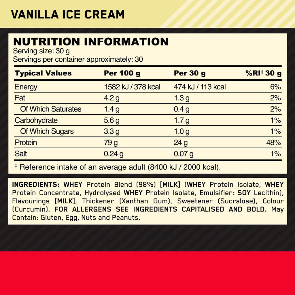 Optimum Nutrition Gold Standard 100% Whey Protein Powder,900 g - New - BBE 06/2027