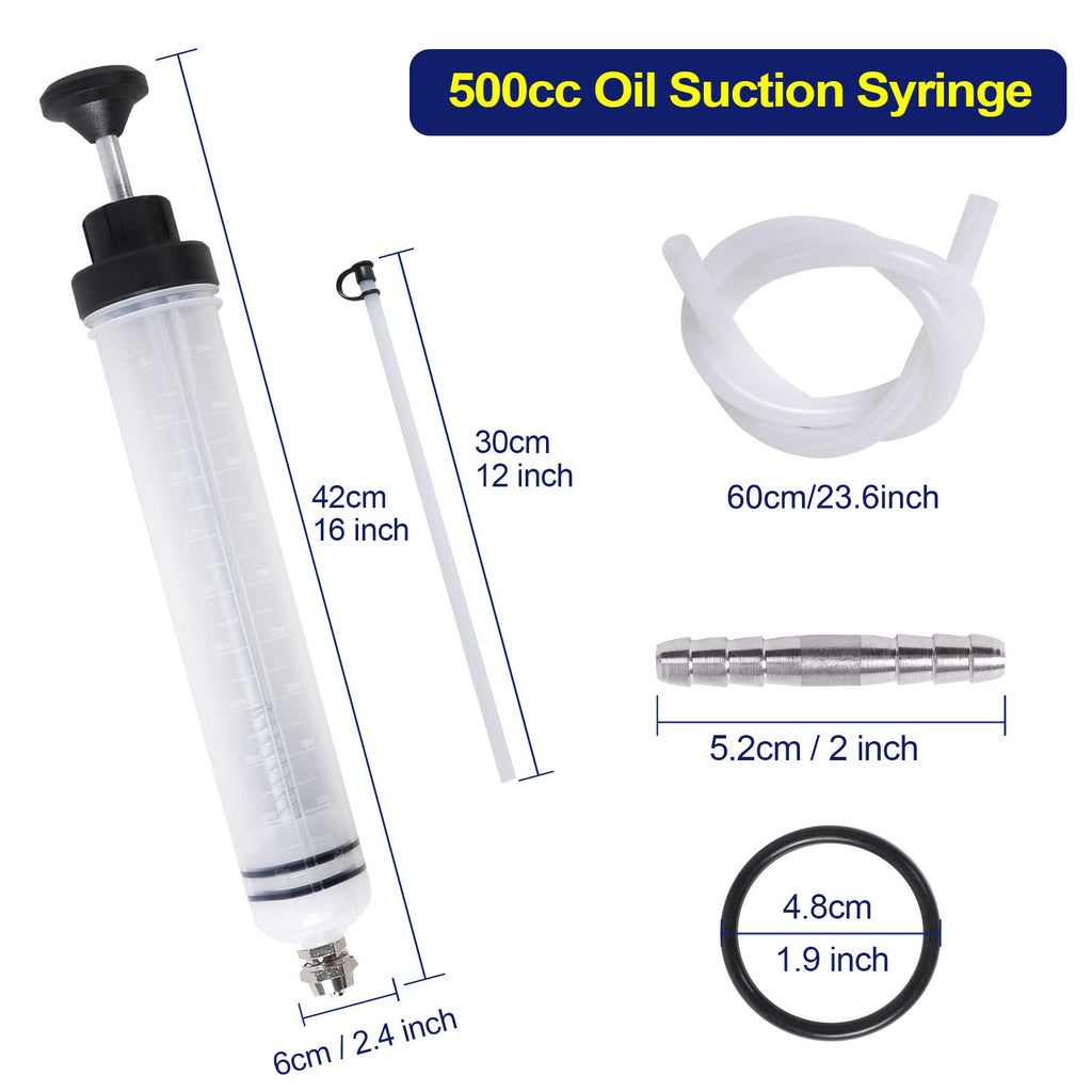 LEMOTO Oil Syringe Manual Fluid Extractor Pump - 500cc Gear Brake Fluid Transfer Automotive Tool - Like New