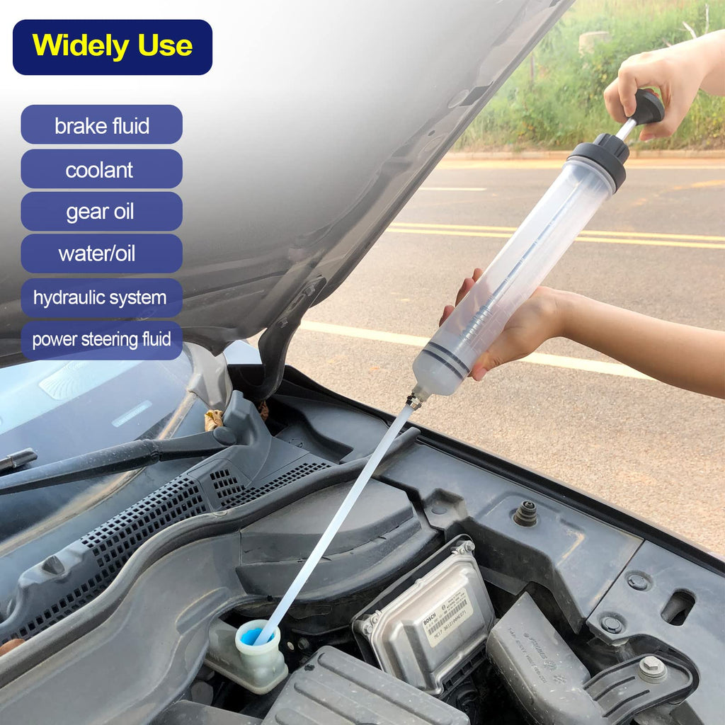 LEMOTO Oil Syringe Manual Fluid Extractor Pump - 500cc Gear Brake Fluid Transfer Automotive Tool - Like New