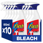 Flash Multi-Purpose Bleach Cleaning Spray - Hard Surfaces Kitchen Cleaner - 8L (10 x 800ml) - New
