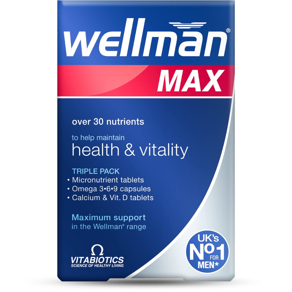 Wellman Max Multivitamin 84 Tablets - Men's Health Formula for Energy, Immunity, Testosterone, Bone, Brain, Heart, Vision - Damaged Box - BBE 01/2028