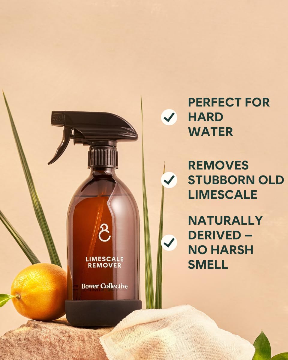 Bower Collective Natural Cleaning Starter Kit, 3 Products with Glass Dispensers | Multi Purpose Cleaner, Limescale Remover & Hand Soap Refills | Eco Friendly Cleaning Products Bundle | Home Essentials - Damaged Box