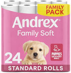 Andrex Family Soft Toilet Roll - 24 Rolls Bulk Pack - Fragrance Free - FSC Certified Toilet Paper - Damaged Box