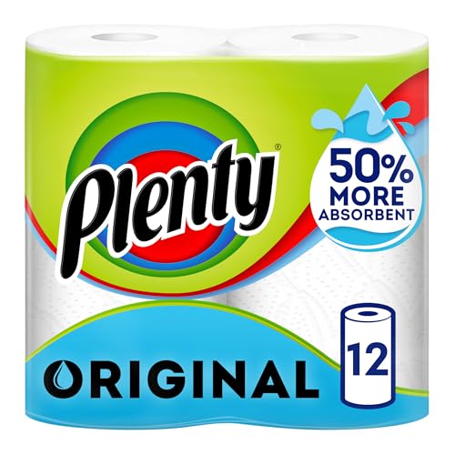 Plenty Original Kitchen Roll, 12 Rolls, Kitchen Towel, Kitchen Tissue - New