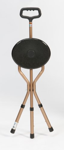 Drive Devilbiss Height Adjustable Aluminium Cane Seat - Walking Stick Stool - Mobility Aid Support - Very Good
