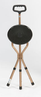 Drive Devilbiss Height Adjustable Aluminium Cane Seat - Walking Stick Stool - Mobility Aid Support - Very Good
