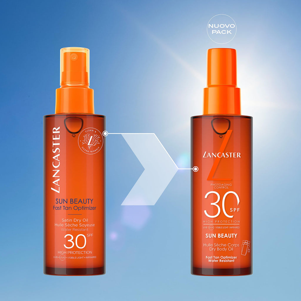 Lancaster Sun Beauty Dry Body Oil SPF50 150ml | Photoaging Control | Broad Spectrum Sun Protection | Fast Tan Optimizer | Water Resistant Formula | Dries Invisible | Suitable for All Skin Types - New