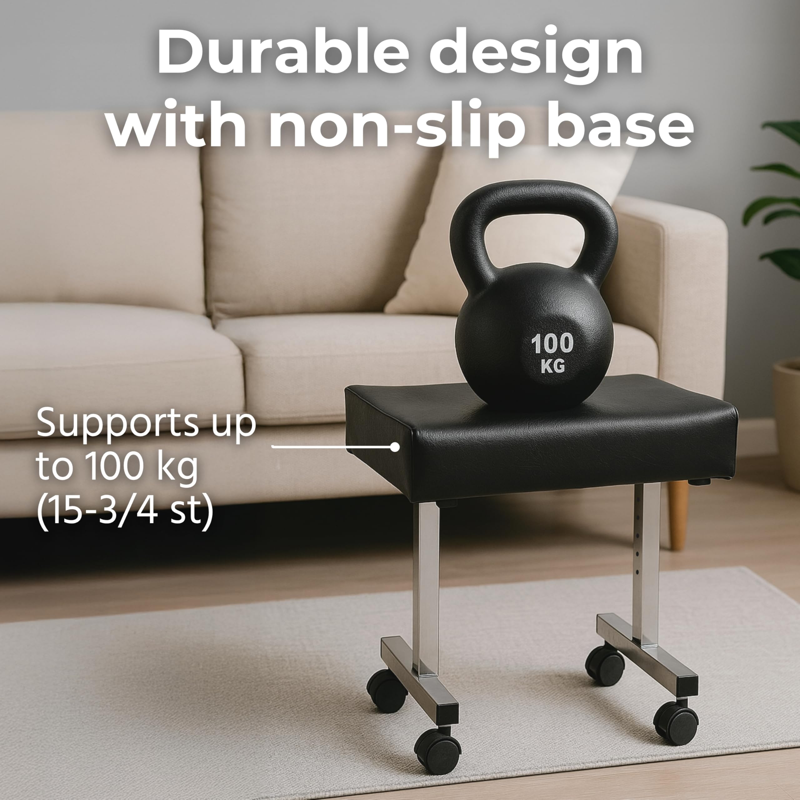 DAYS Adjustable Footstool - Supportive Foots tool with Castors, Height Adjustable Foot Rest Under Desk, Ergonomic Footrest for Living Room & Office, Comfortable & Stable Leg Support for Elderly - Good