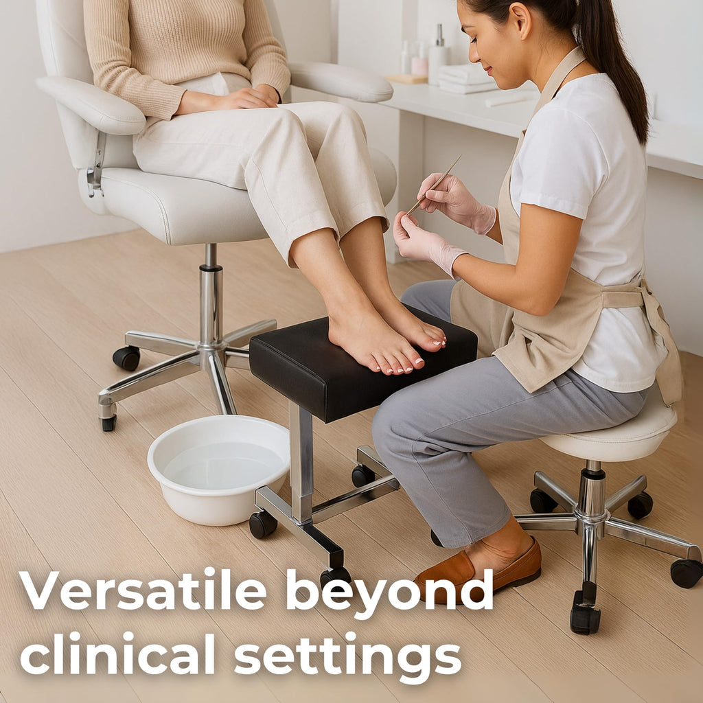 DAYS Adjustable Footstool - Supportive Foots tool with Castors, Height Adjustable Foot Rest Under Desk, Ergonomic Footrest for Living Room & Office, Comfortable & Stable Leg Support for Elderly - Good