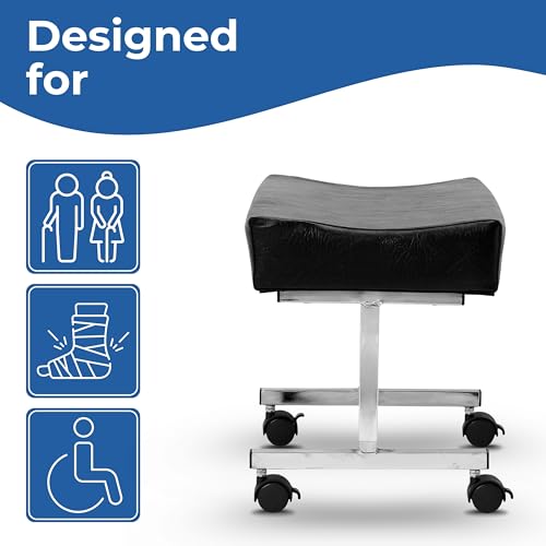 DAYS Adjustable Footstool - Supportive Foots tool with Castors, Height Adjustable Foot Rest Under Desk, Ergonomic Footrest for Living Room & Office, Comfortable & Stable Leg Support for Elderly - Good
