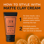 American Crew Matte Clay Cream - Hybrid hair styling clay gel for men | Absorbs Hair Oil & Detoxifies | Medium hold with matte finish | Natural Hair Gel for Men - New