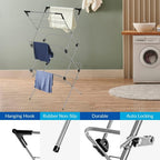 1ABOVE 3 Tier Clothes Airer Dryer Rack - 15m Drying Space - Indoor Outdoor Laundry Washing Line Horse - Black & Grey - Non-Slip Feet - New