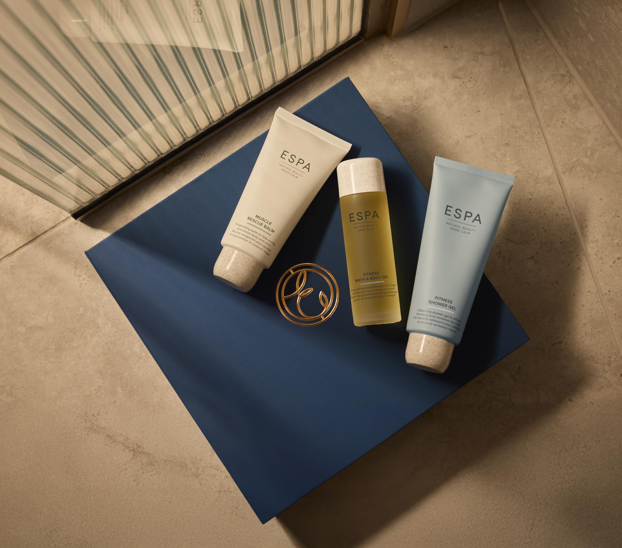 ESPA Fitness Collection | Muscle Rescue Balm & Refreshing Body & Shower Gel with Peppermint, Eucalyptus & Lavender | Post-Workout Recovery & Soothe Tired Muscles - Damaged Box