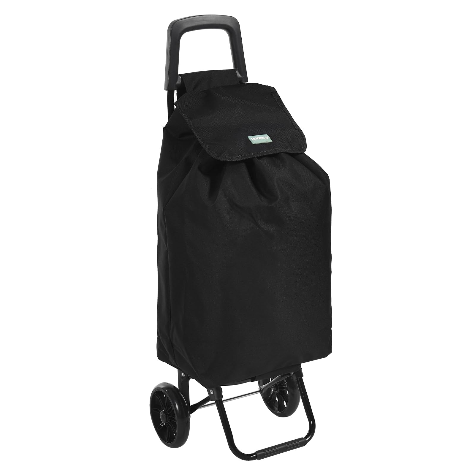 Rainberg 50Ltr Lightweight 2 Wheels Shopping Trolley, Hard Wearing & Foldaway Trendy Folding, Collapsible Push/Pull Carts for Easy Storage (Black) - Damaged Box