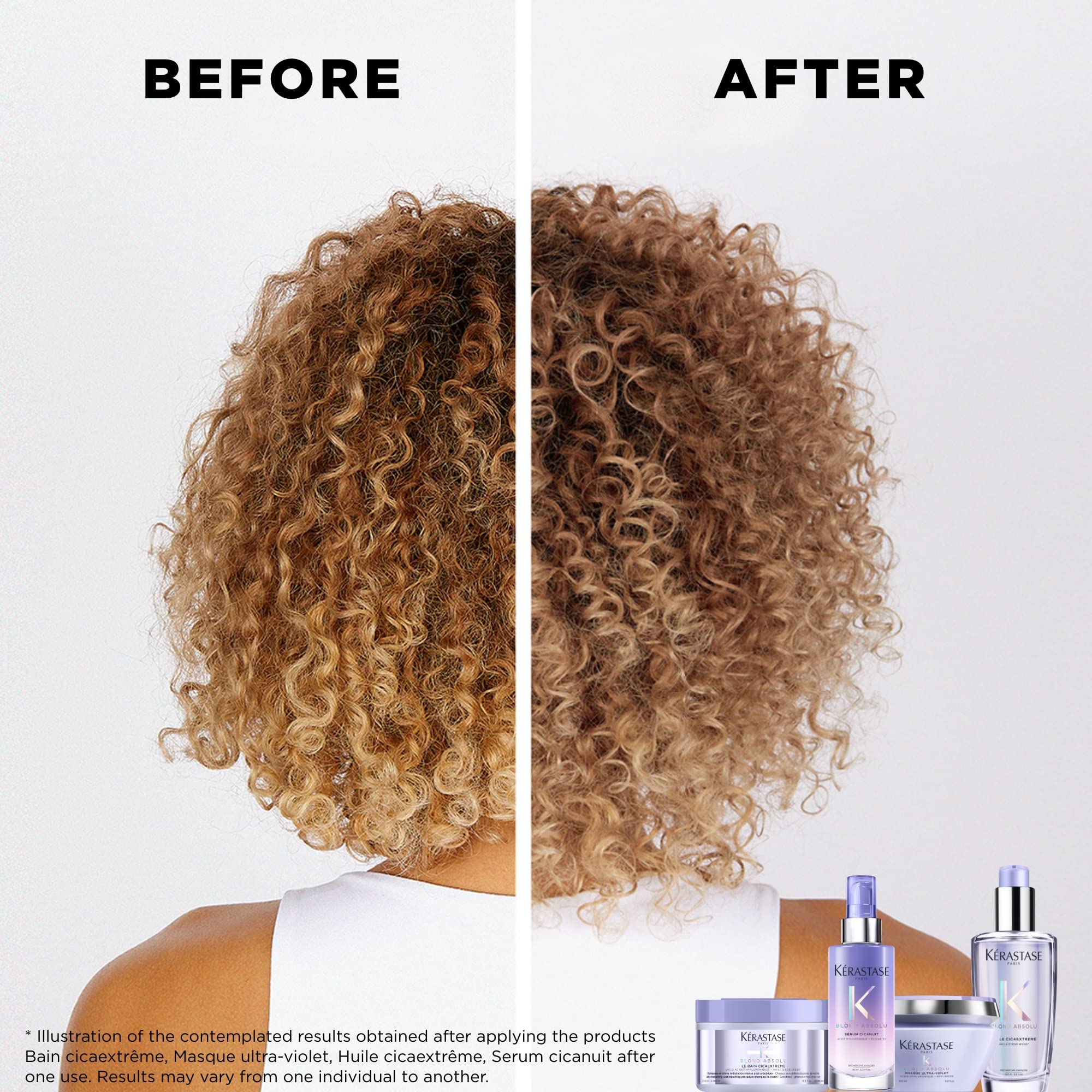 K'erastase Blond Absolu, Fortifying Heat Protecting Serum, For Lightened and Highlighted Hair, With Hyaluronic Acid and Edelweiss Flower, Cicaplasme, 250 ml - Damaged Box