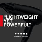 Remington D3010 Power Dry Lightweight Hair Dryer, 2000 W, Black - Damaged Box
