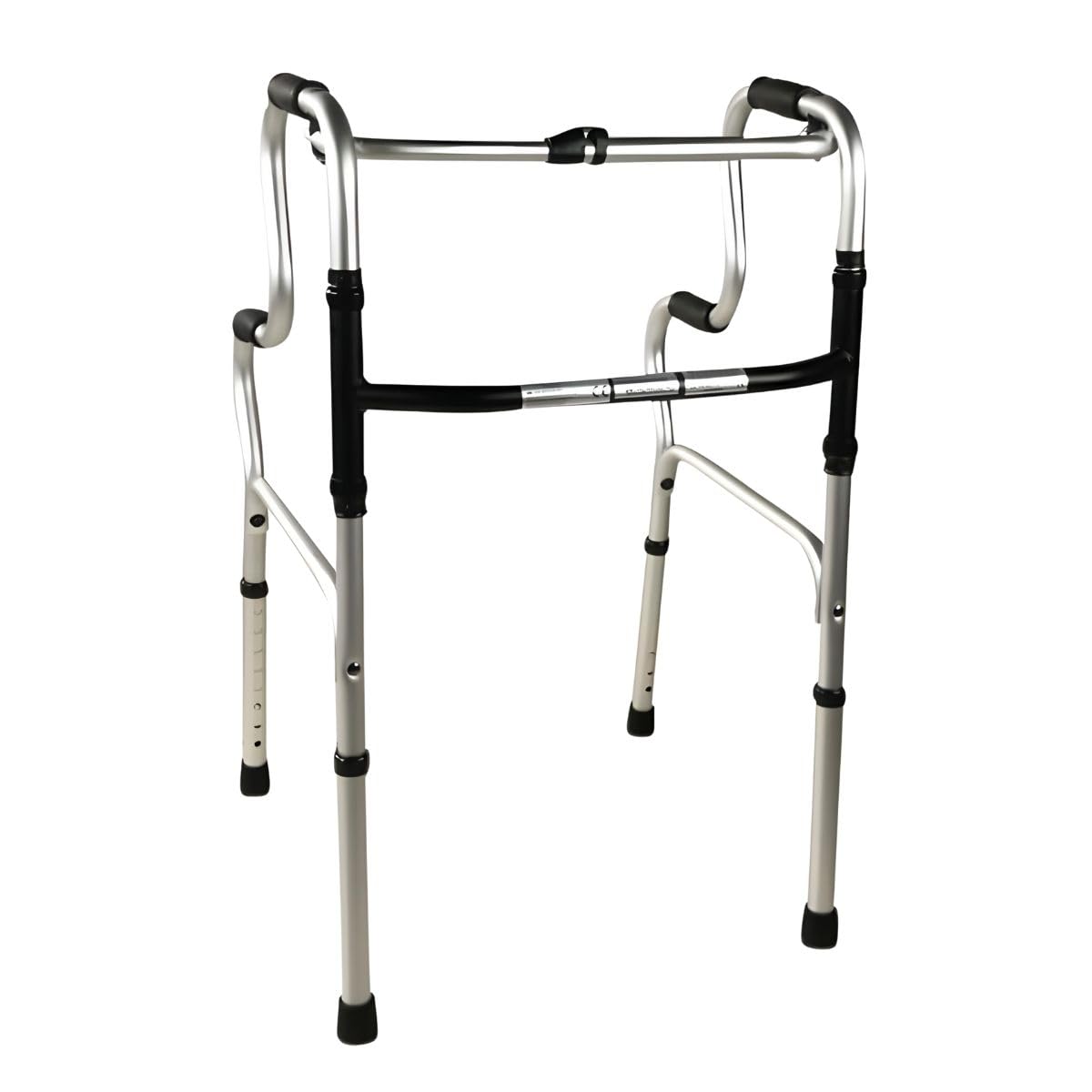 Mobiclinic(R), Walking Frame for The Elderly, Lightweight Foldable Rollator, Aluminium, Non-Slip, Height Adjustable, Without Wheels, 4 Legs, P'ortico, Elderly People, Walking Frame for Adults - Damaged Box