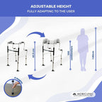 Mobiclinic(R), Walking Frame for The Elderly, Lightweight Foldable Rollator, Aluminium, Non-Slip, Height Adjustable, Without Wheels, 4 Legs, P'ortico, Elderly People, Walking Frame for Adults - Damaged Box