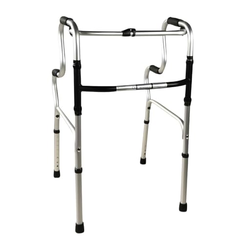Mobiclinic(R), Walking Frame for The Elderly, Lightweight Foldable Rollator, Aluminium, Non-Slip, Height Adjustable, Without Wheels, 4 Legs, P'ortico, Elderly People, Walking Frame for Adults - Damaged Box