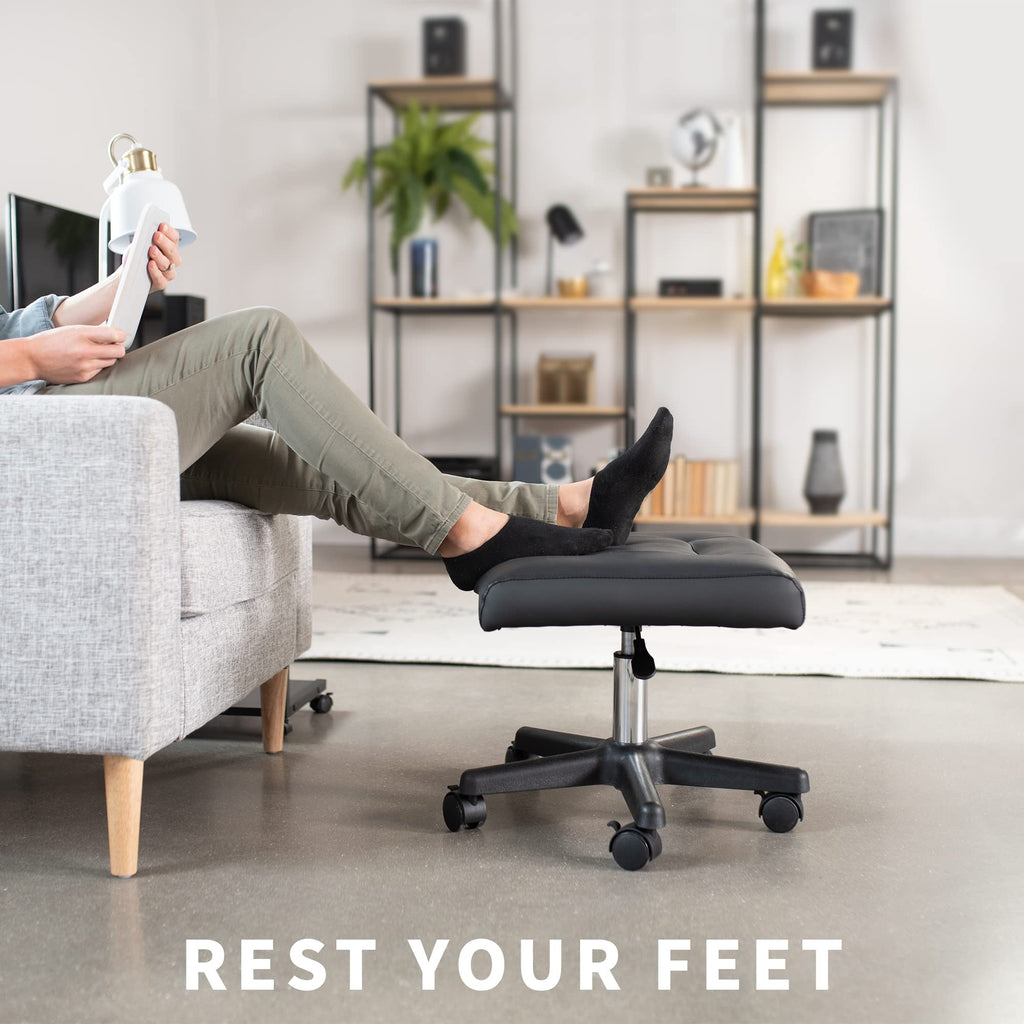 VIVO Ergonomic Mobile Footrest with Wheels - Height Adjustable Desk Stool - Thick Padding - Homewares - Damaged Box