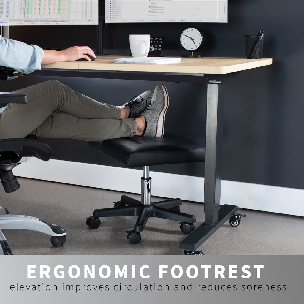 VIVO Ergonomic Mobile Footrest with Wheels - Height Adjustable Desk Stool - Thick Padding - Homewares - Damaged Box