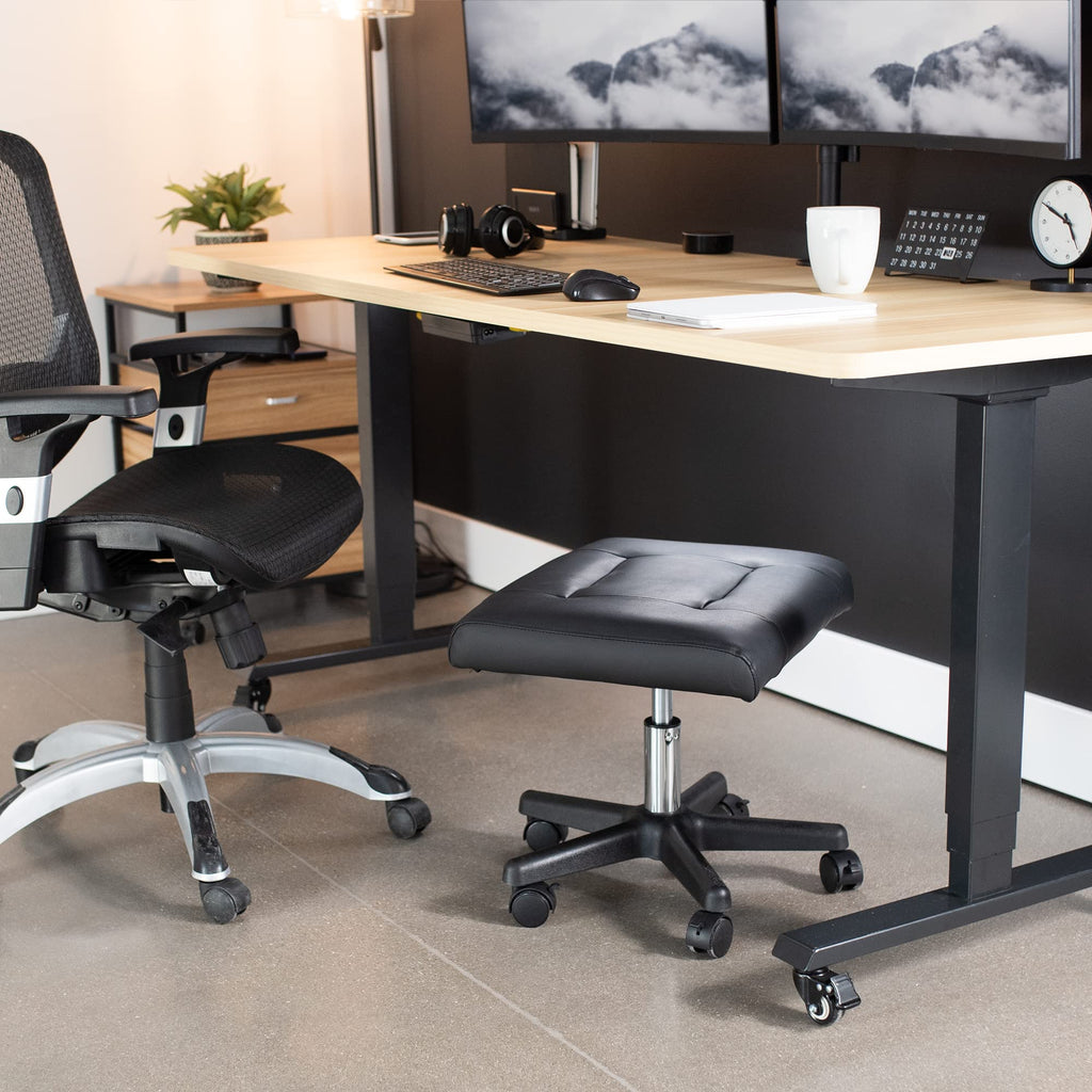 VIVO Ergonomic Mobile Footrest with Wheels - Height Adjustable Desk Stool - Thick Padding - Homewares - Damaged Box
