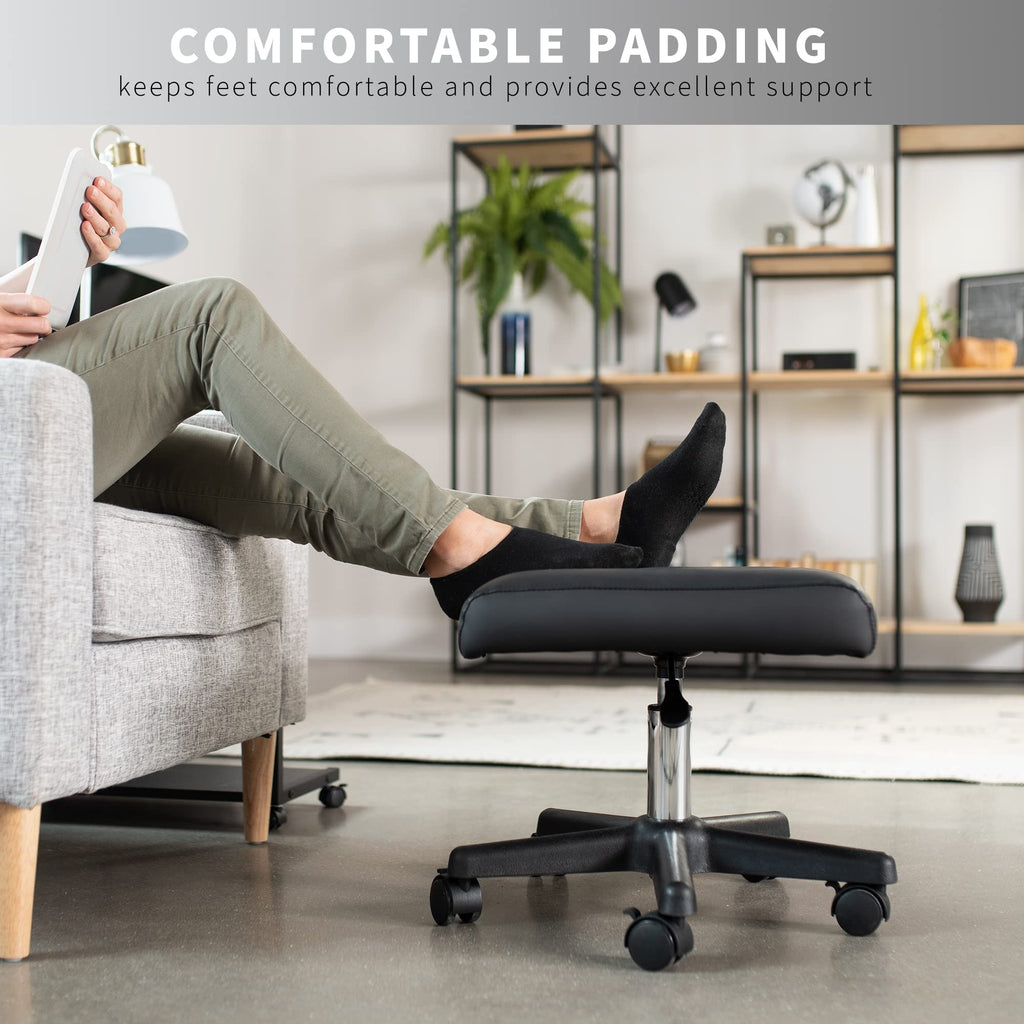 VIVO Ergonomic Mobile Footrest with Wheels - Height Adjustable Desk Stool - Thick Padding - Homewares - Damaged Box