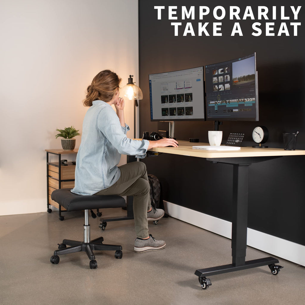 VIVO Ergonomic Mobile Footrest with Wheels - Height Adjustable Desk Stool - Thick Padding - Homewares - Damaged Box