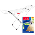 Vileda Extra Clothes Airer - X-Legs, 20m Drying Space, Socks Holder, Sturdy, Compact Laundry Rack - Like New