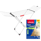 Vileda Extra Clothes Airer - X-Legs, 20m Drying Space, Socks Holder, Sturdy, Compact Laundry Rack - Like New
