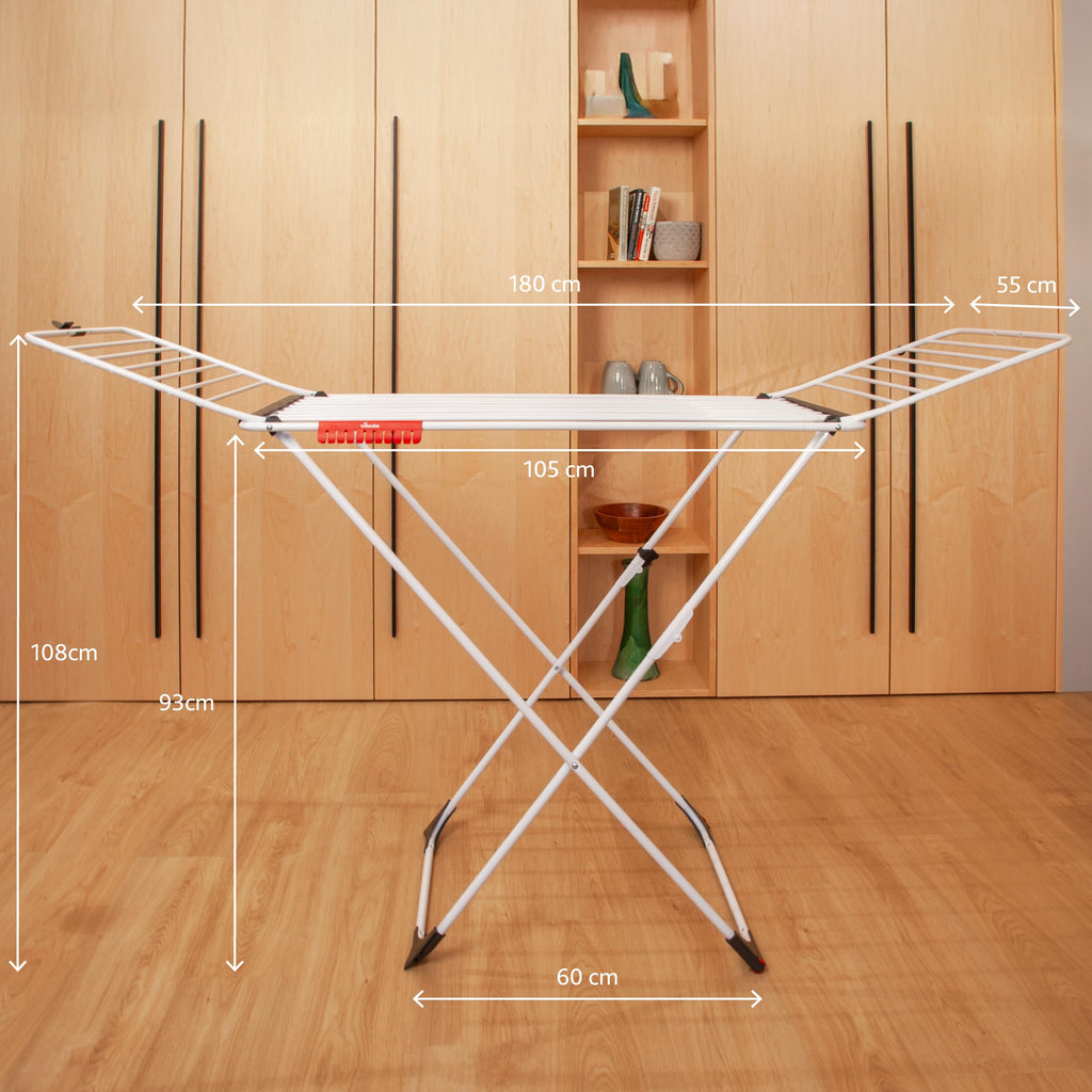Vileda Extra Clothes Airer - X-Legs, 20m Drying Space, Socks Holder, Sturdy, Compact Laundry Rack - Like New