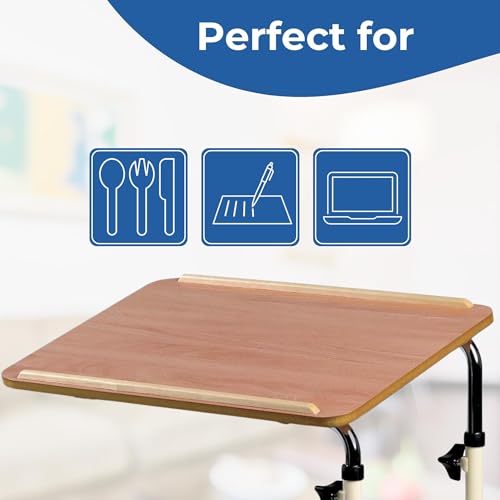 Days Overbed Table with Wheels - Height Adjustable, Lightweight, 61x40cm Laminated Surface for Bed/Chair - New