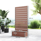 Outsunny Garden Planter with Trellis for Climbing Plants, Vines, Flowers, Freestanding Raised Bed for Garden, Outdoor, Patio, Planter Box with Drainage Gap, Light Brown - Damaged Box