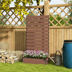 Outsunny Garden Planter with Trellis for Climbing Plants, Vines, Flowers, Freestanding Raised Bed for Garden, Outdoor, Patio, Planter Box with Drainage Gap, Light Brown - Damaged Box