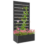Outsunny Garden Planter with Trellis for Climbing Plants, Vines, Flowers, Freestanding Raised Bed for Garden, Outdoor, Patio, Planter Box with Drainage Gap, Light Brown - Damaged Box