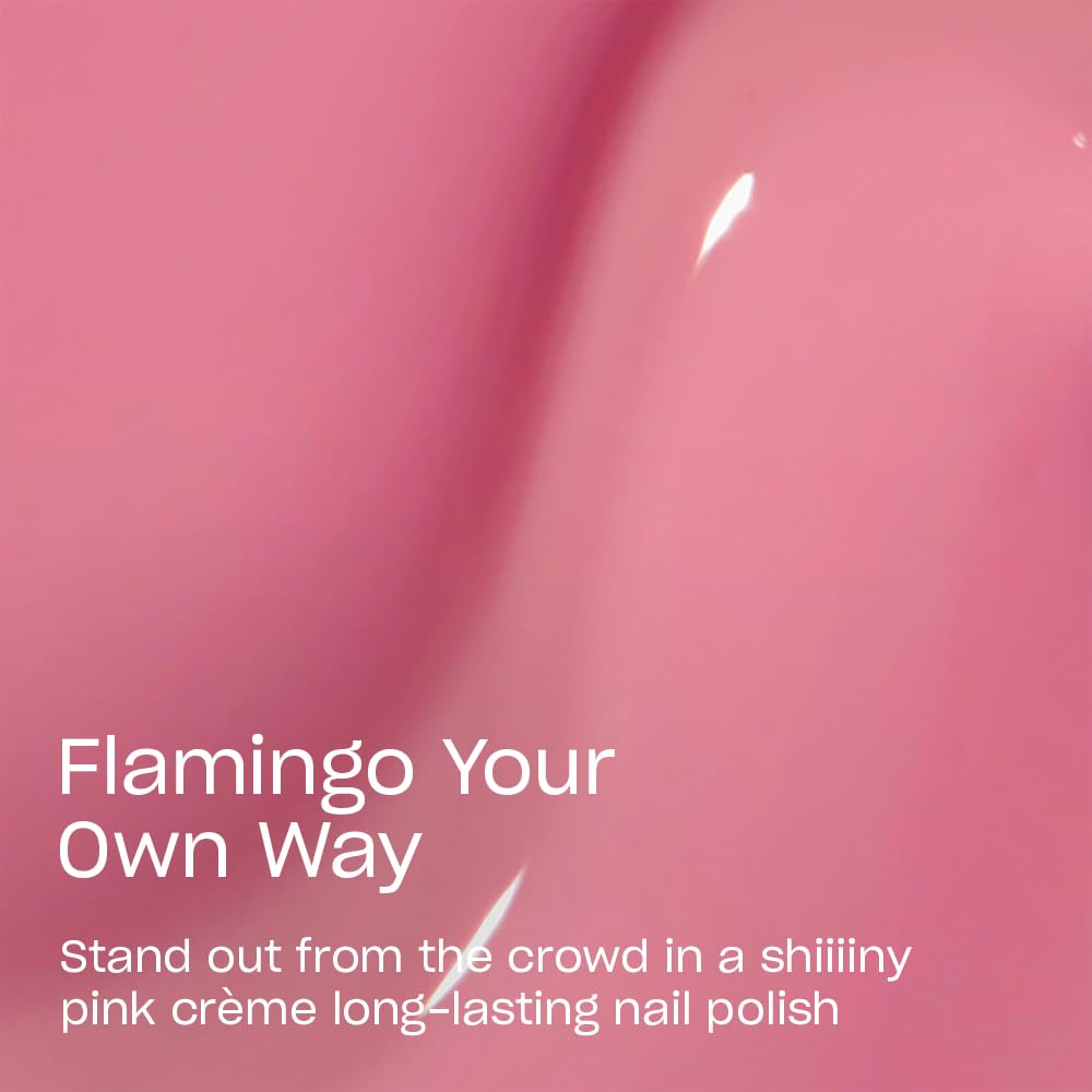 OPI Infinite Shine Nail Polish - Flamingo Your Own Way - Gel Like & Long Lasting Pink Cr`eme Nail Polish - with Pre-Cured Gel Technology & OPI Pro-Wide Brush (15ml) - New