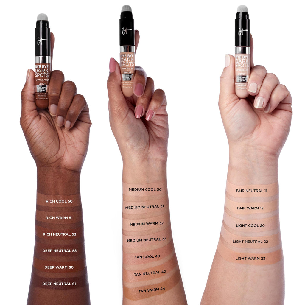 IT Cosmetics Bye Bye Dark Spots Concealer + Serum, Medium Coverage, Made with Niacinamide, Hyaluronic Acid & Caffeine, 6.7 ml - New