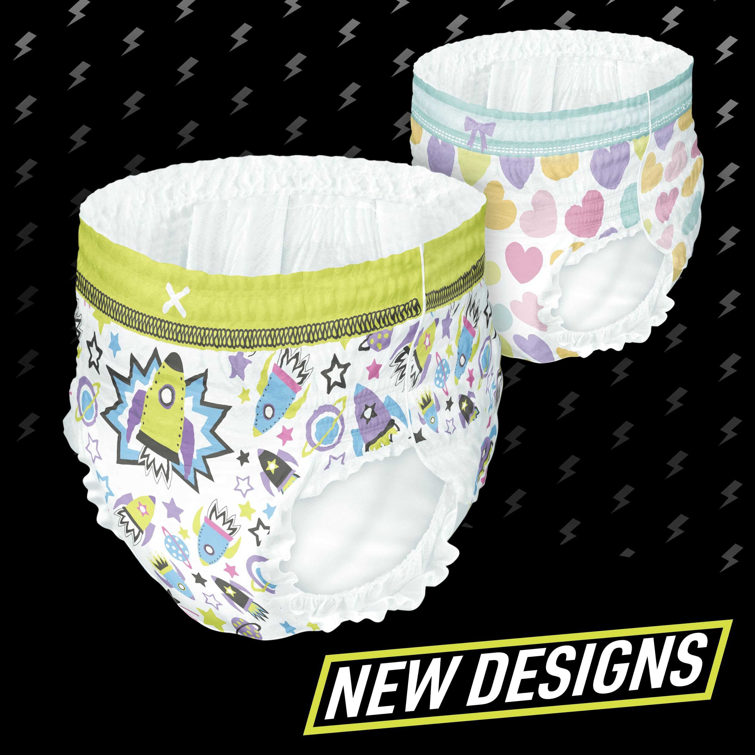 Pampers Ninjamas Pyjama Pants Unisex Spaceships, 8-12 Years, 54 Pants, 27kg-43kg, All-Night Leak Protection - New